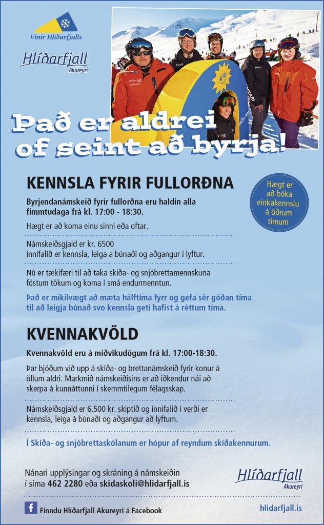 Byrjendanámskeið fyrir fullorðna 30.01.2019