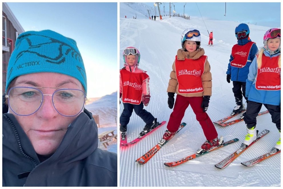 Ásdís hefur kennt yfir 1.000 börnum að skíða