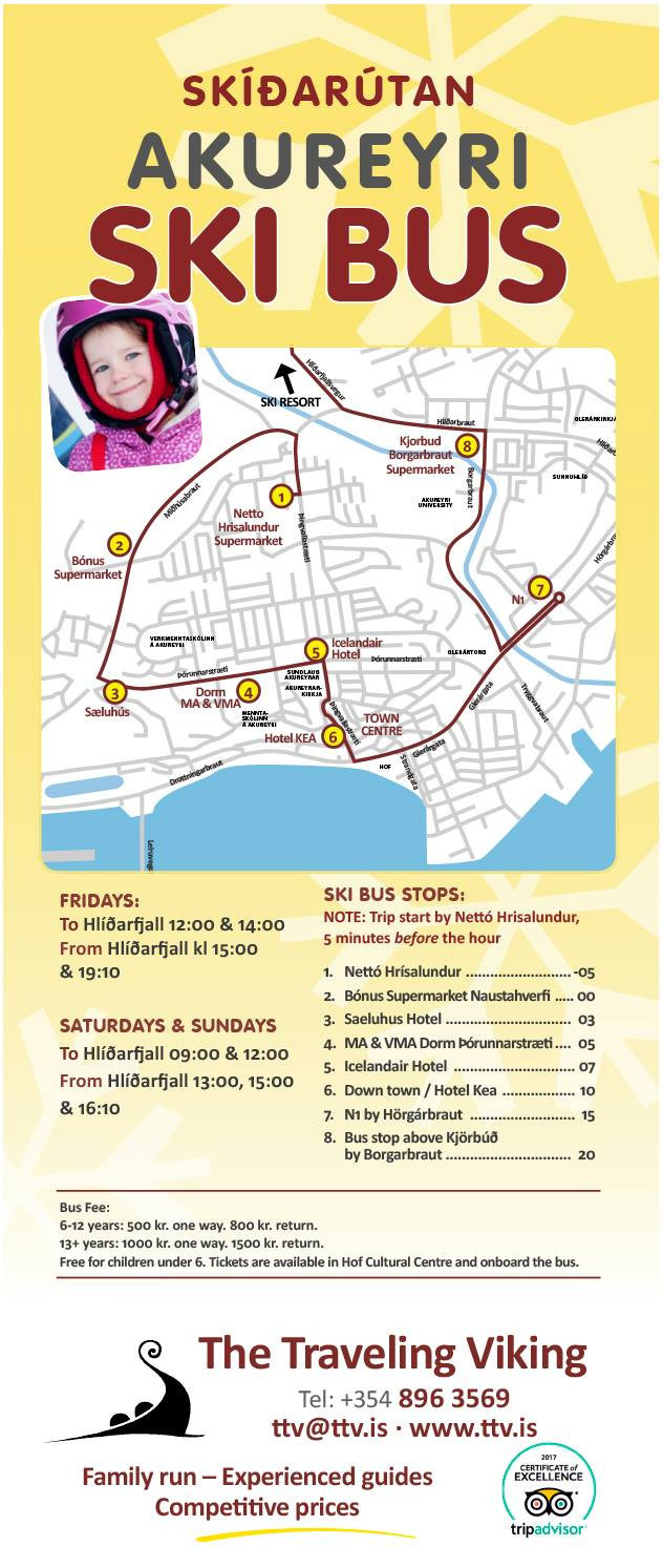 Ski bus to Hlíðarfjall