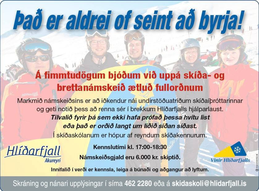Ski school for adult beginners