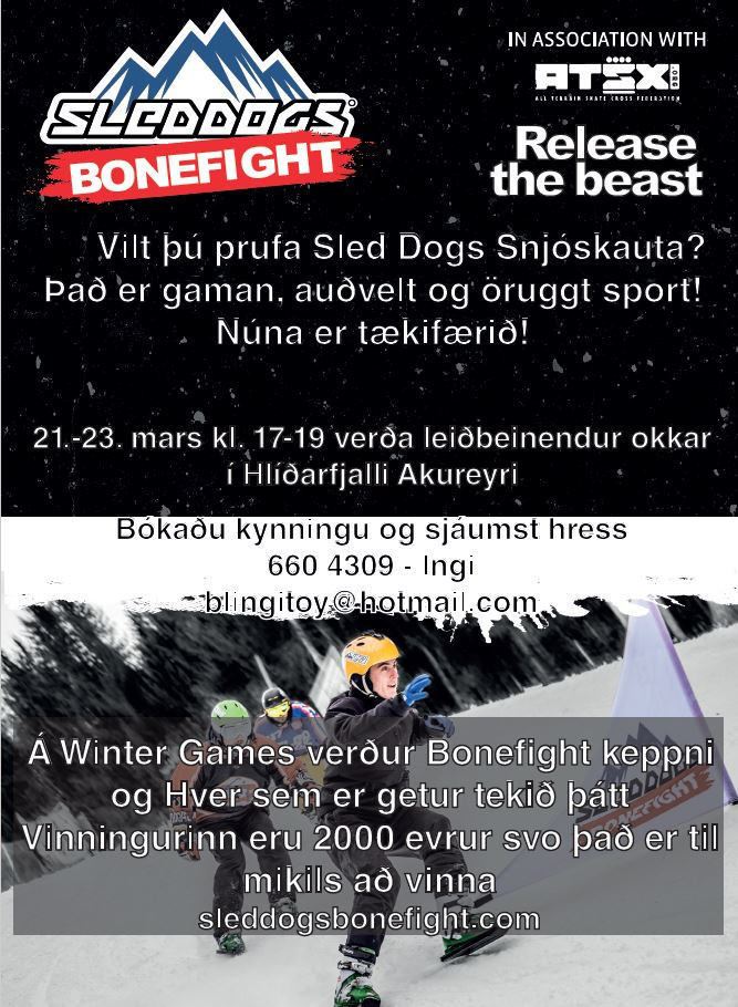 Try out SledDogs - SnowSkates at Hlíðarfjall.