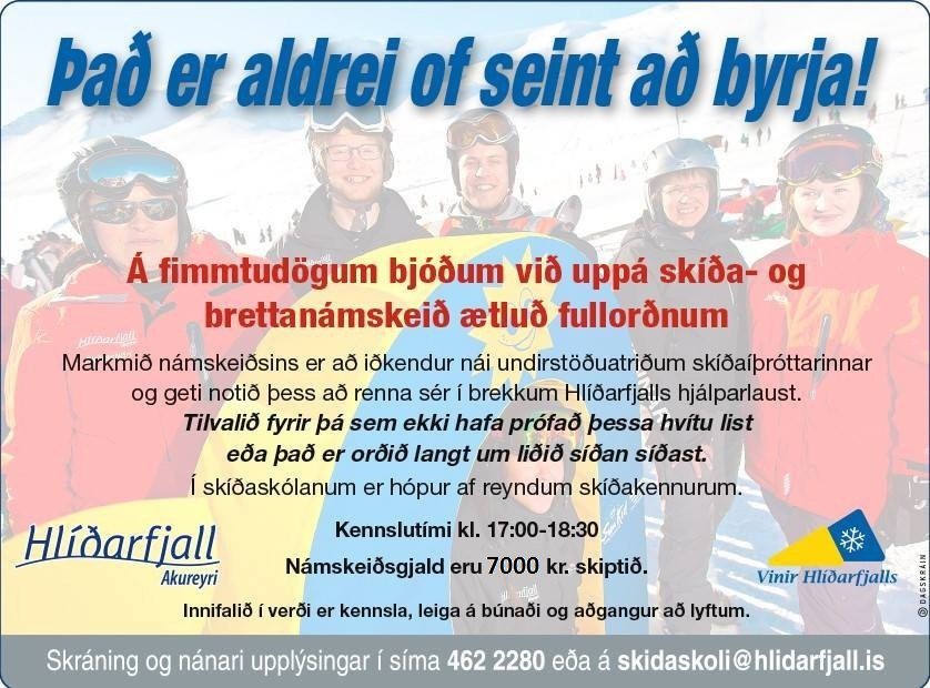 Fullorðinsnámskeið á fimmtudögum fyrir byrjendur!