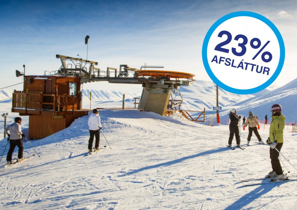 Tryggðu þér vetrarkort fyrir fullorðna með 23% afslætti fram að opnun skíðasvæðisins.