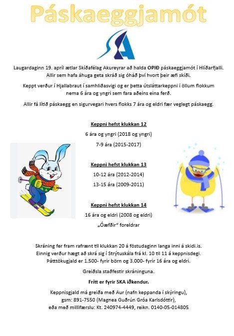 Páskaeggjamót SKA Laugardaginn 19. apríl