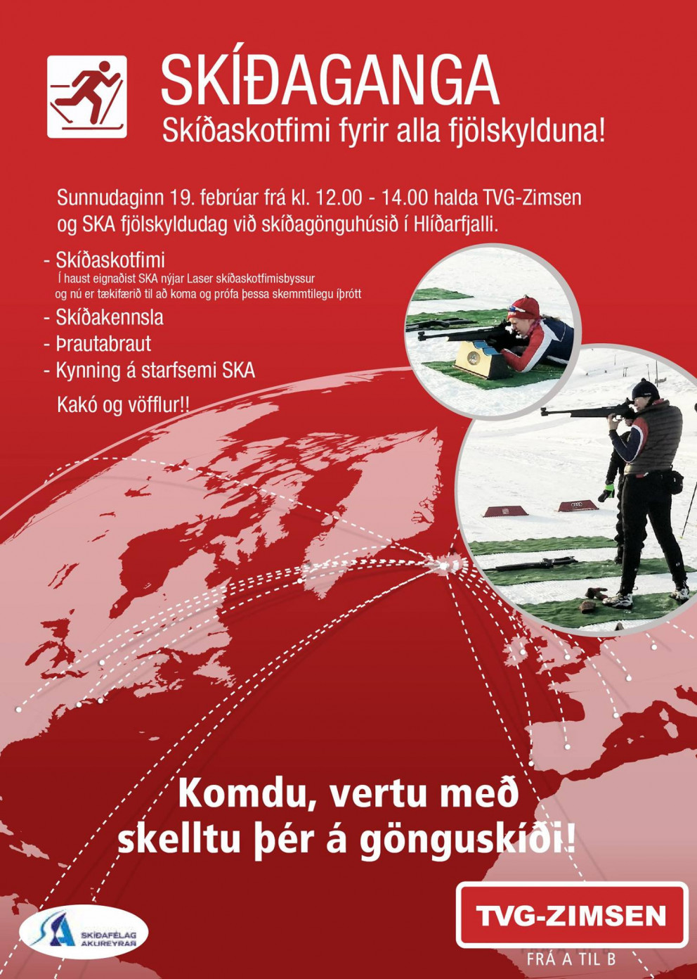 Fjölskyldudagur við gönguhúsið.