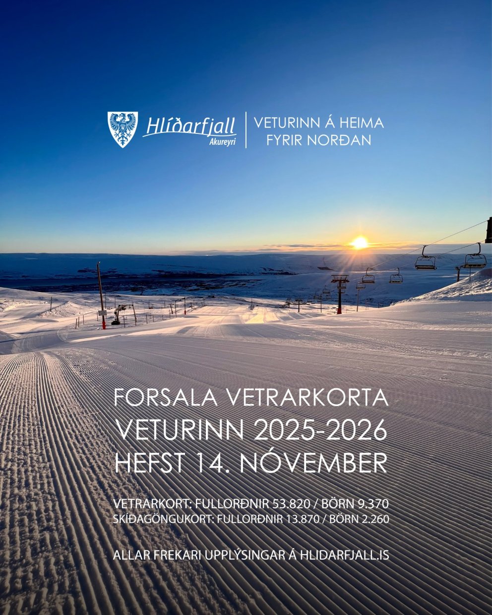 Forsala vetrarkorta 2025/2026 hefst 14. nóvember