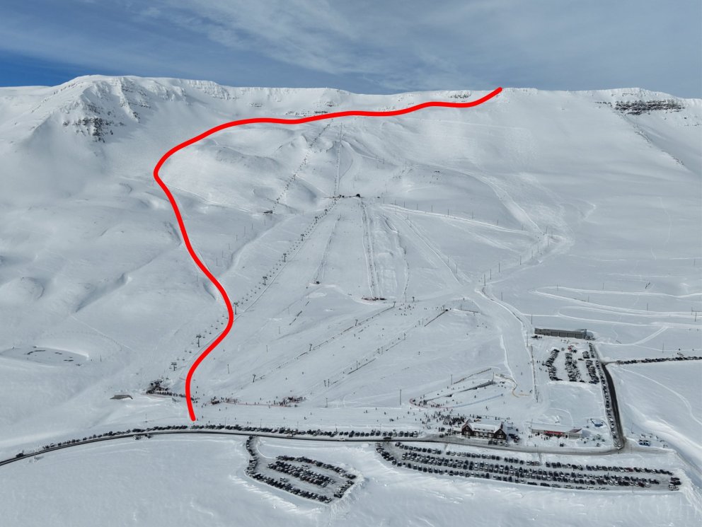 Sleðaleið nú opin uppá Hlíðarfjall