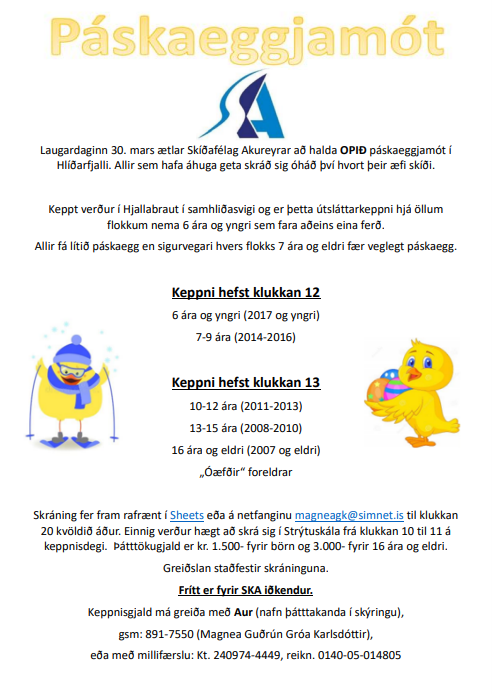 Páskaeggjamót SKA 30. mars
