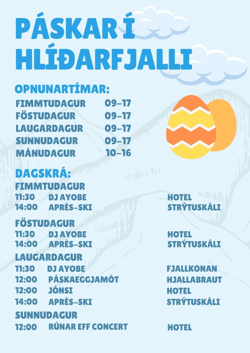Skemmtilegir páskar framundan í Hlíðarfjalli