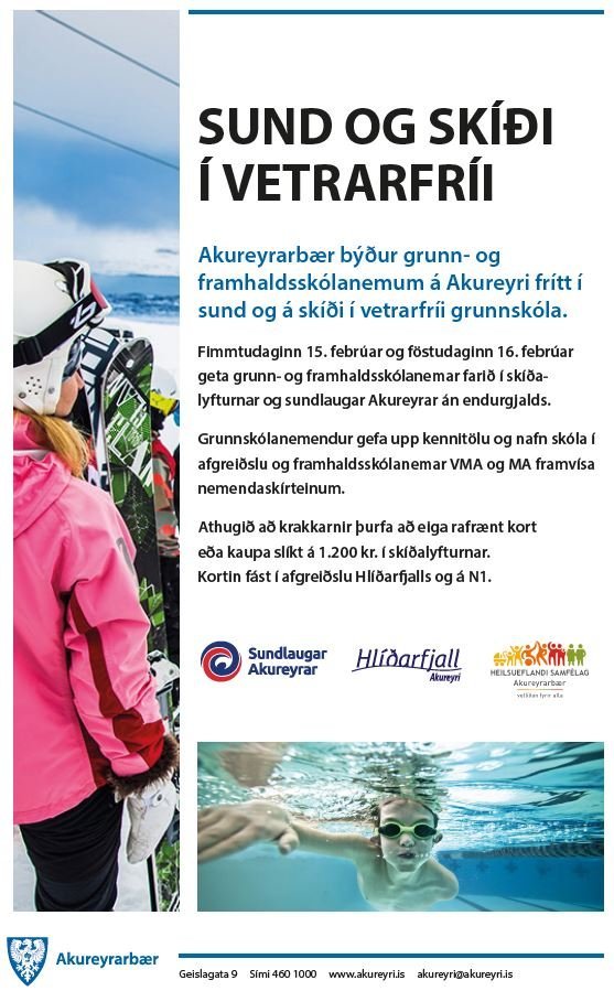 Sund og skíði í vetrarfríi