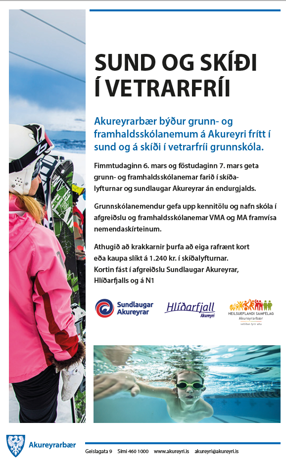 Sund og skíði í vetrarfríi